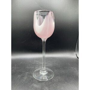 VITRIX Art Glass Pink White tulip Wine goblet